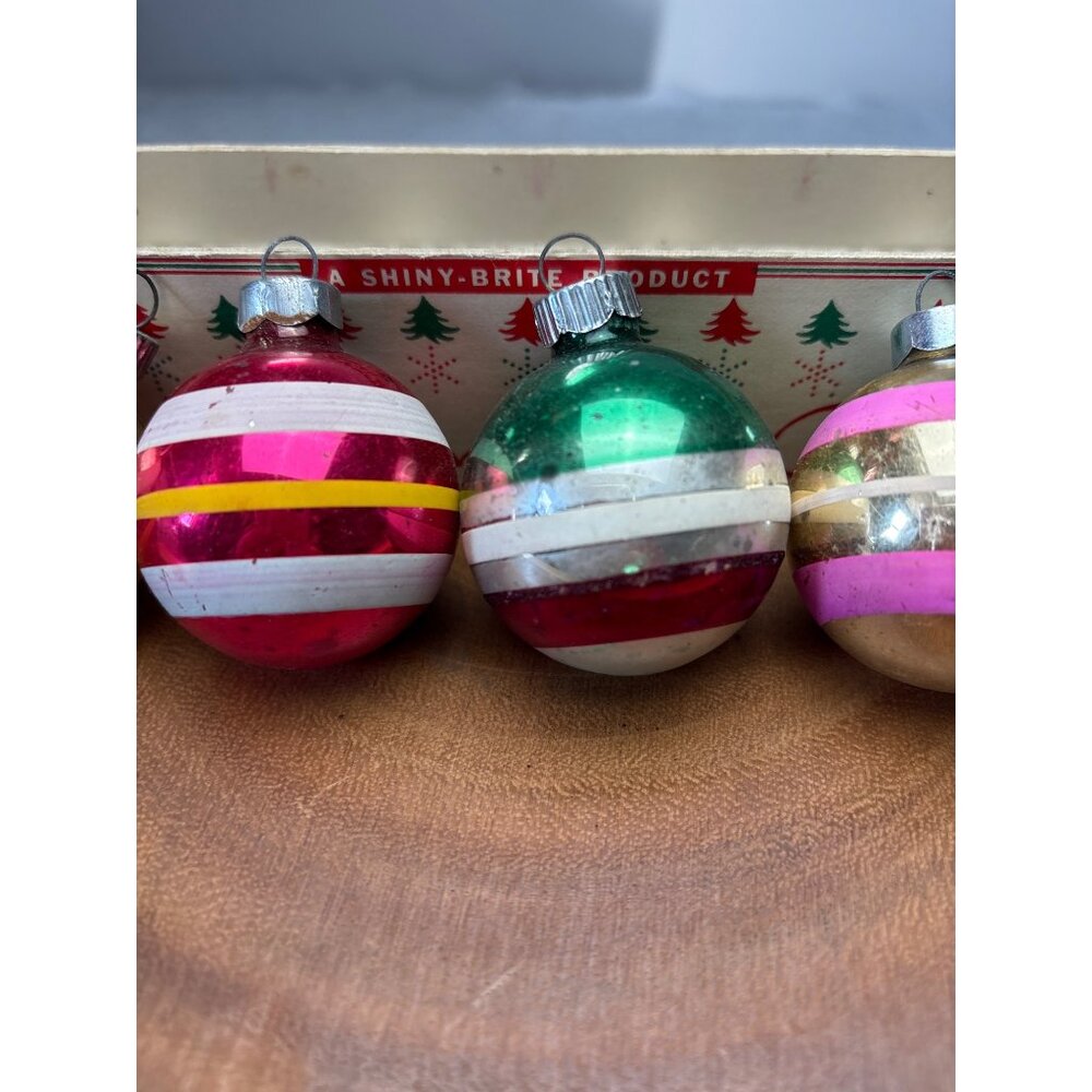 Shiny-Brite Glass Christmas Tree Ornaments Set Vintage - Picture 11 of 14
